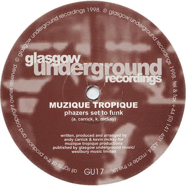 Muzique Tropique : Phazers Set To Funk (12")