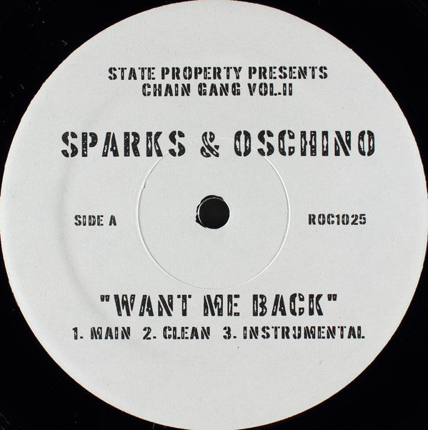 Oschino & Sparks : Want Me Back (12")