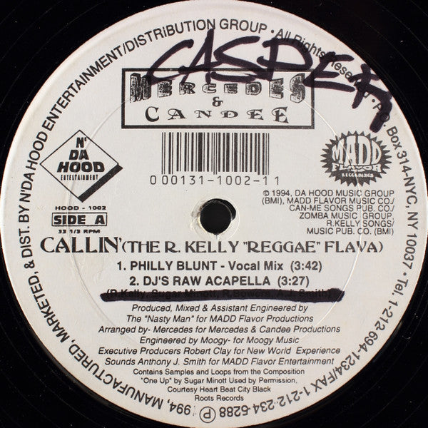 Mercedes (25) & Candee (3) : Callin' (The R. Kelly "Reggae" Flava) (12")