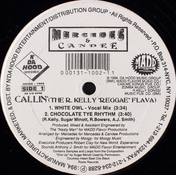 Mercedes (25) & Candee (3) : Callin' (The R. Kelly "Reggae" Flava) (12")