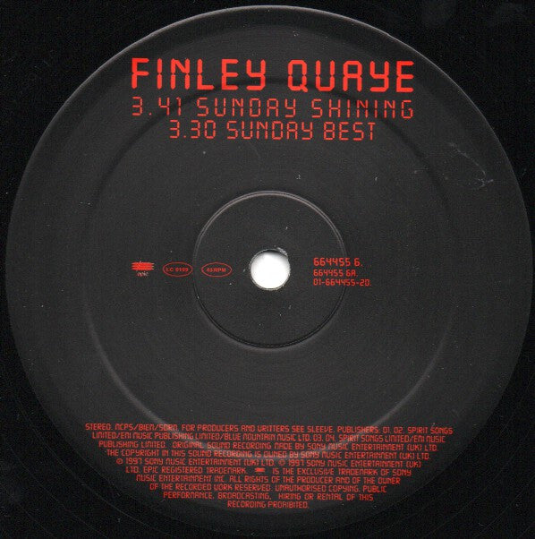 Finley Quaye : Sunday Shining (12")