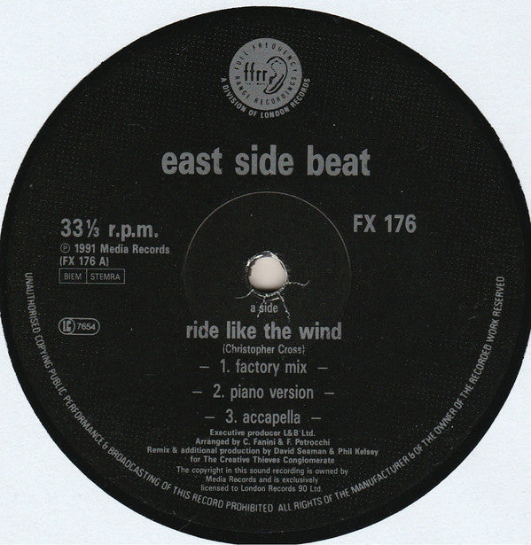 East Side Beat : Ride Like The Wind (12")