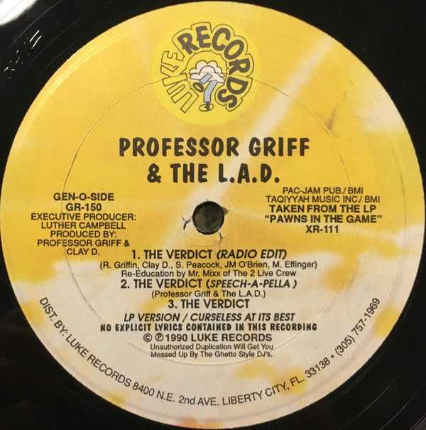 Professor Griff And The Last Asiatic Disciples : The Verdict (12")