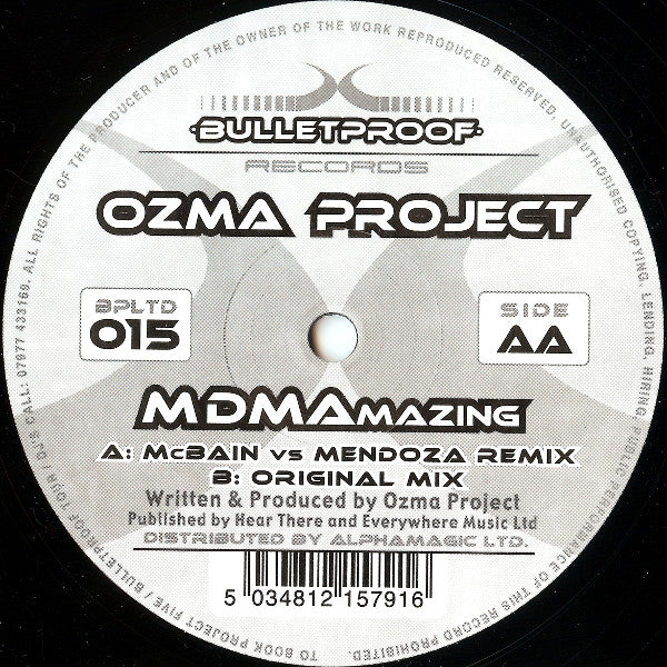 Ozma Project : MDMAmazing (12")
