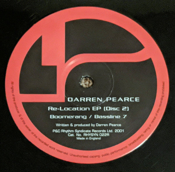 Darren Pearce : Re-Location EP (12", EP, Dis)
