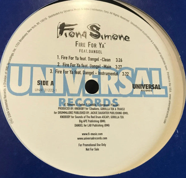 Fiona Simone : Fire For Ya! (12", Promo)