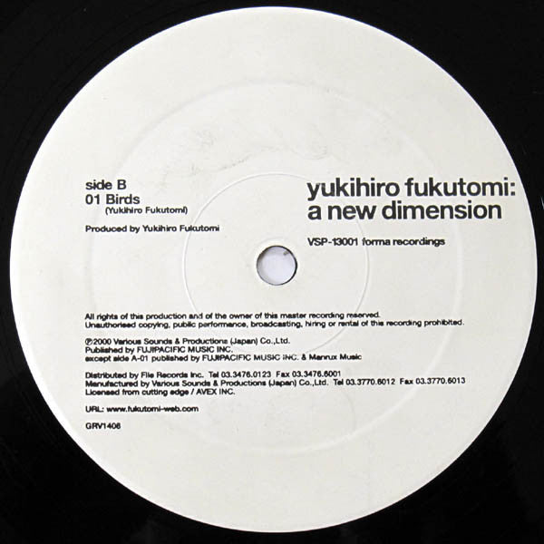Yukihiro Fukutomi : A New Dimension (12")