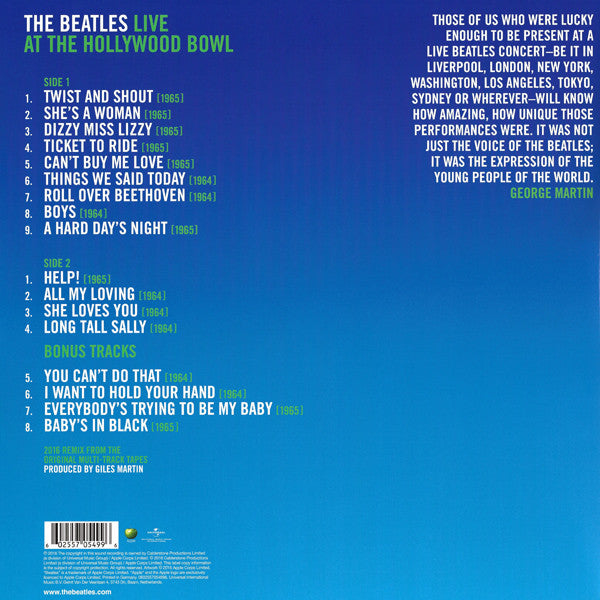 The Beatles : Live At The Hollywood Bowl (LP, RM, Gat)