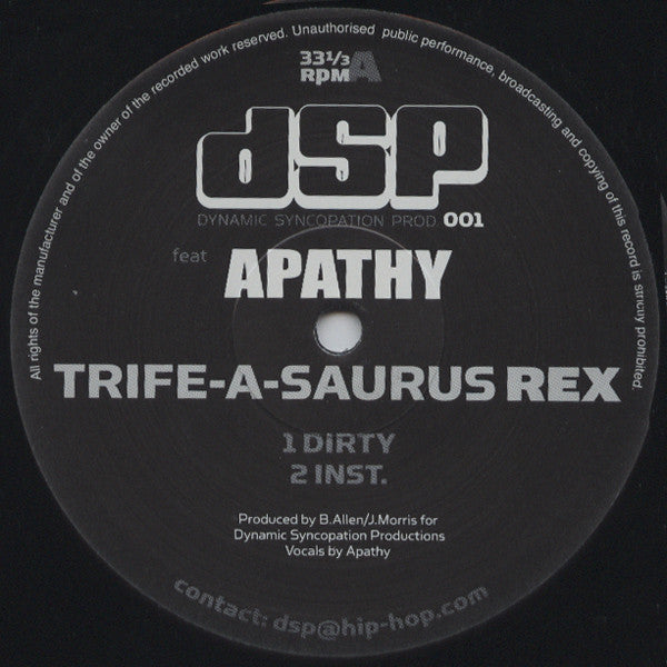 Dynamic Syncopation Feat. Apathy : Trife-A-Saurus Rex (12", Single)