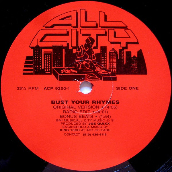 All City Productions : Bust Your Rhymes / Unsolved Mysterme (12")