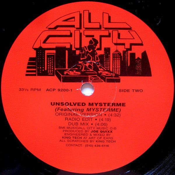 All City Productions : Bust Your Rhymes / Unsolved Mysterme (12")