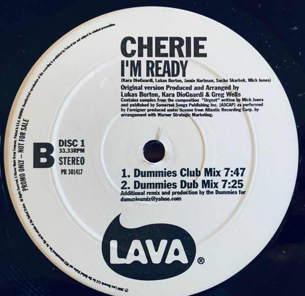 Cherie (2) : I'm Ready (The Remixes) (2x12", Single, Promo)