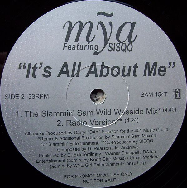 Mya Featuring Sisqo : It's All About Me (2x12", Promo)