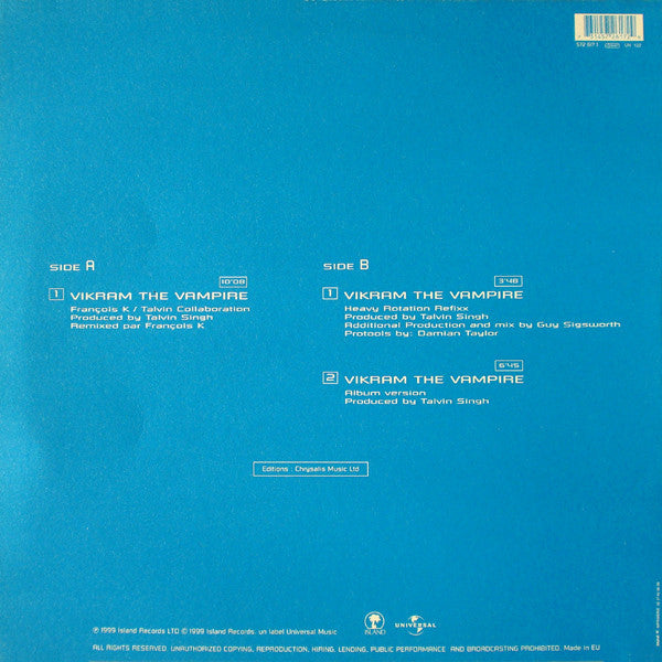 Talvin Singh : Vikram The Vampire (12", Maxi)
