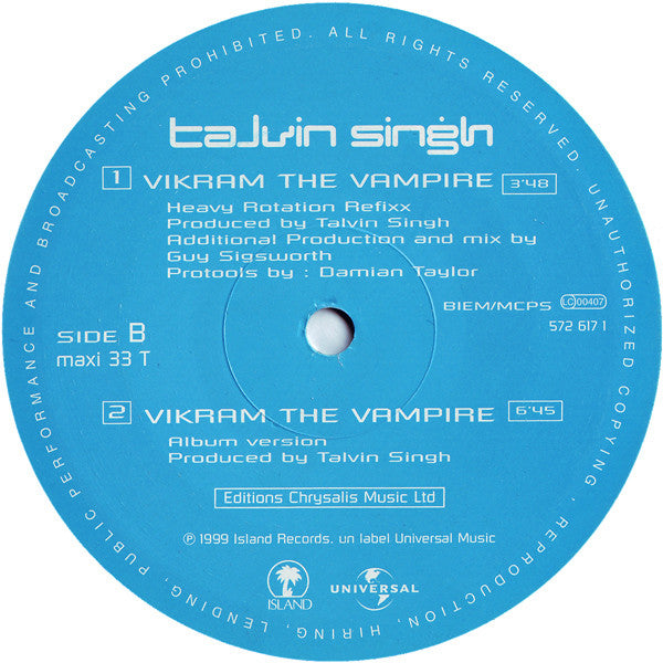 Talvin Singh : Vikram The Vampire (12", Maxi)