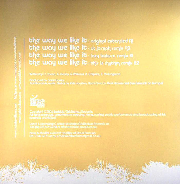 Natalie Williams Feat Ty And Eska Mtungwazi : The Way We Like It (12")