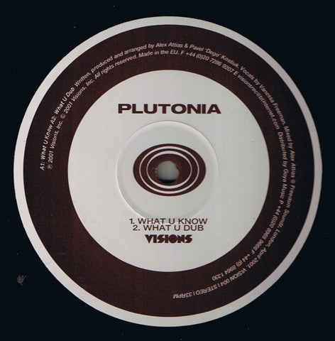 Plutonia : What U Know (12")