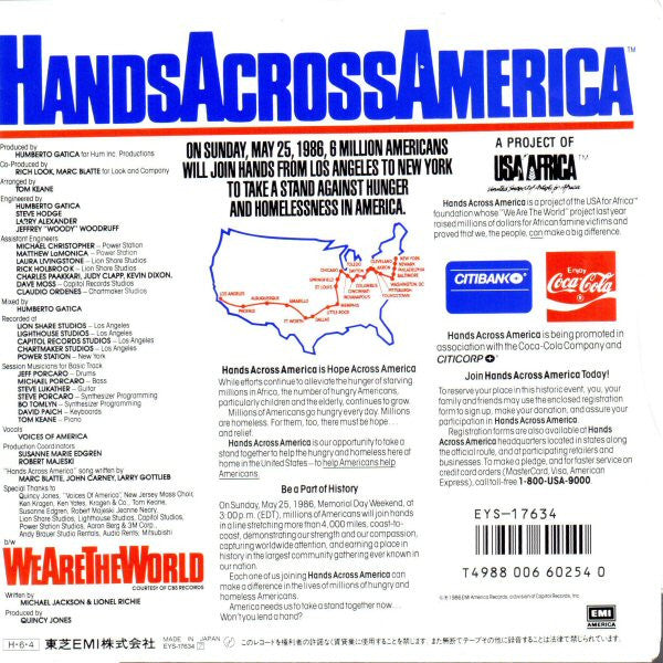 Voices Of America : Hands Across America (7", Single)