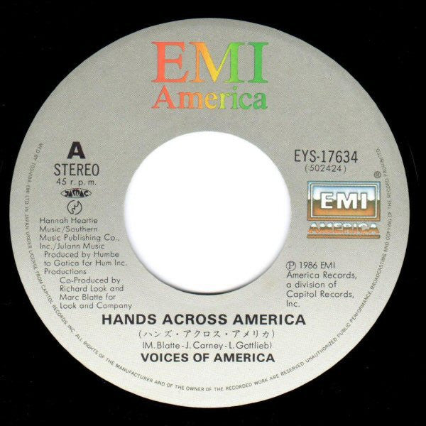 Voices Of America : Hands Across America (7", Single)