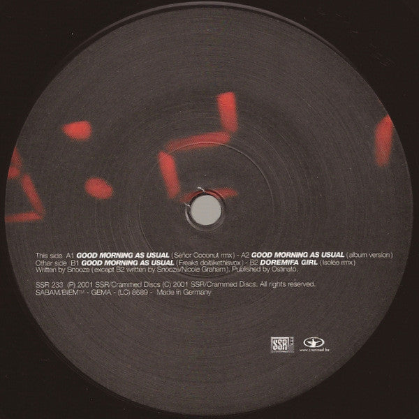 Snooze : Good Morning As Usual (12", Maxi)