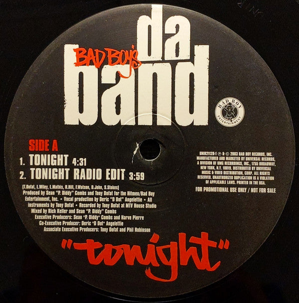 Da Band : Tonight / Go Steady (12", Promo)