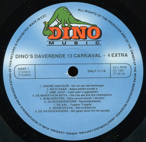 Various : Dino's Daverende Dertien Carnaval + 4 Extra + 1 Elpee Extra (2xLP, Comp)