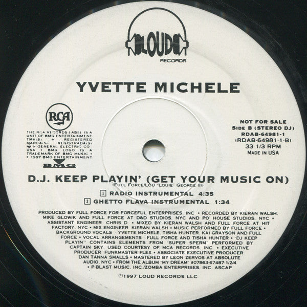 Yvette Michele : DJ Keep Playin' (Get Your Music On) (12", Promo)