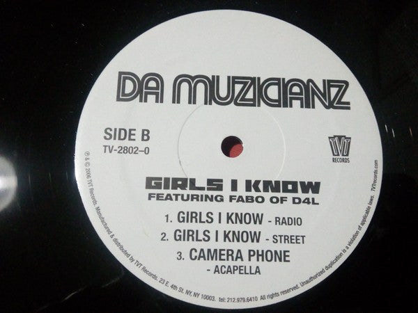 Da Muzicianz : Camera Phone / Girls I Know (12")