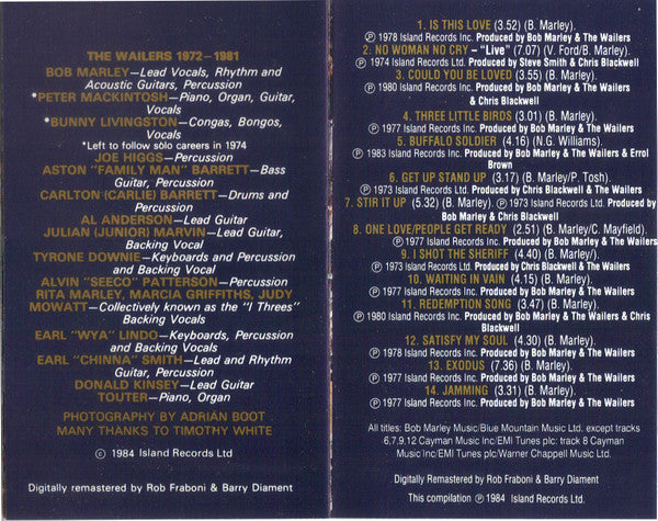 Bob Marley & The Wailers : Legend - The Best Of Bob Marley And The Wailers (DCC, Comp, PY)