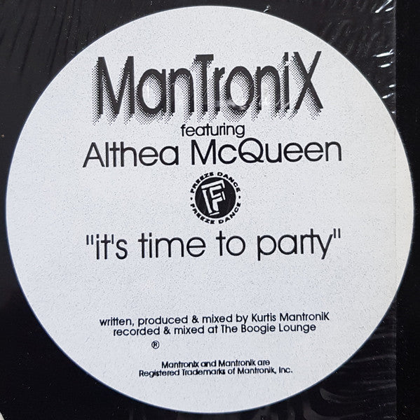 Mantronix Featuring Althea McQueen : It's Time To Party (12")