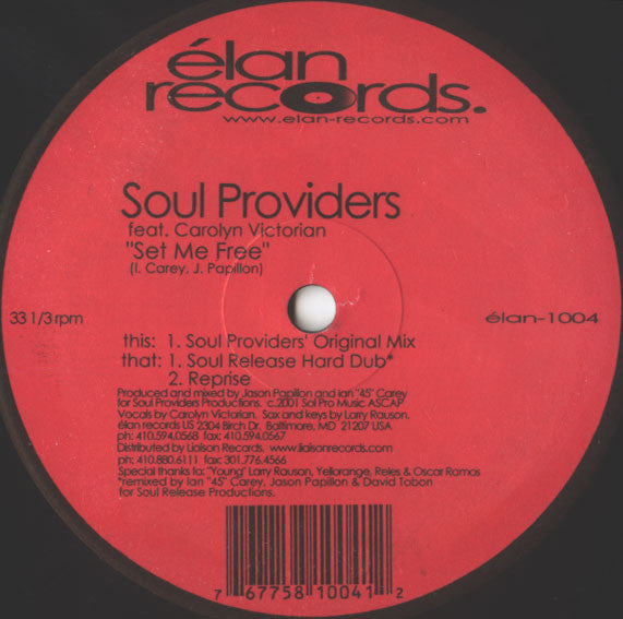 Soul Providers Feat. Carolyn Victorian : Set Me Free (12")