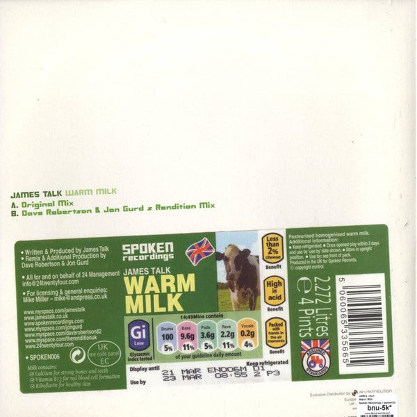James Talk : Warm Milk (12")