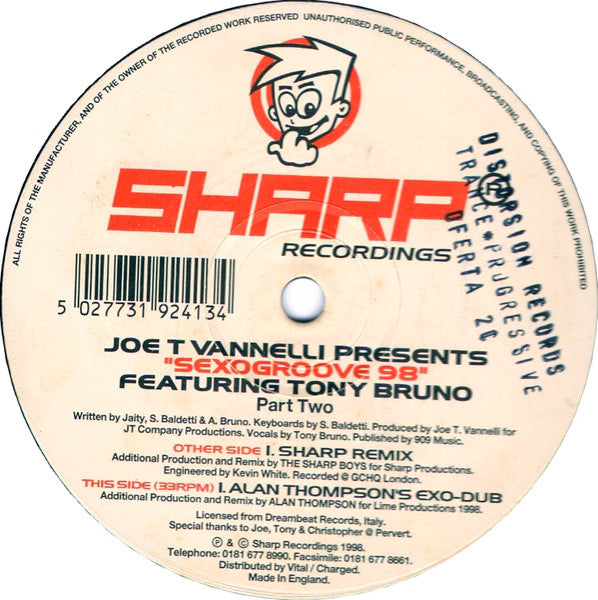Joe T. Vannelli : Sexogroove 98 (Part Two) (12")