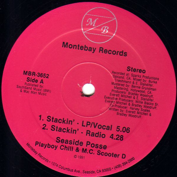 Seaside Posse, Playboy Chill & M.C. Scooter D : Stackin' (12")