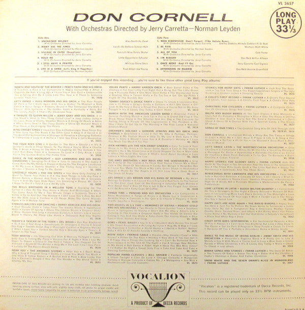 Don Cornell : Don Cornell (LP, Mono)