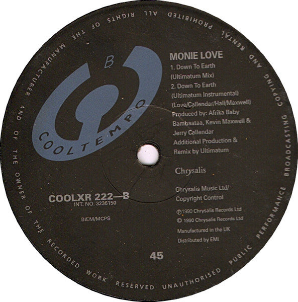 Monie Love : Down To Earth (The Remixes) (12")