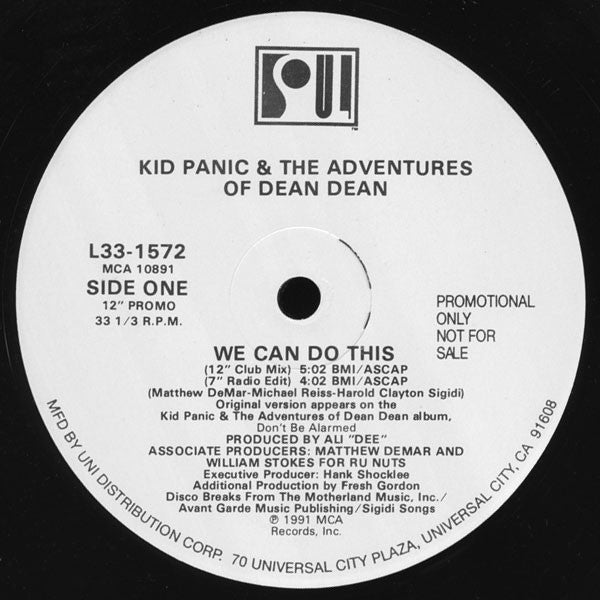 Kid Panic & The Adventures Of Dean Dean : We Can Do This (12", Promo)