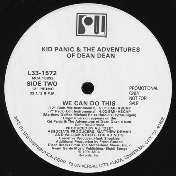 Kid Panic & The Adventures Of Dean Dean : We Can Do This (12", Promo)