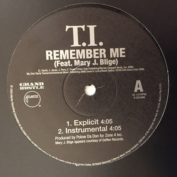 T.I. : Remember Me (12")