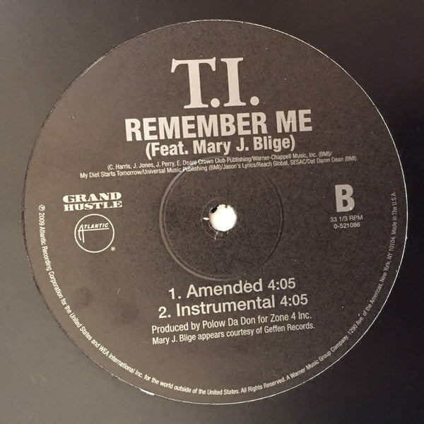 T.I. : Remember Me (12")